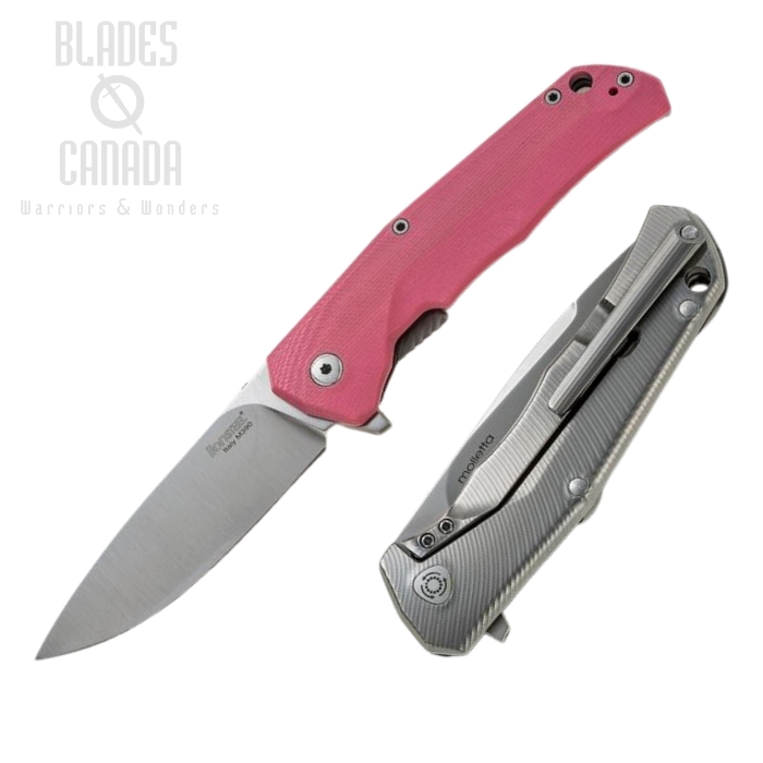 Lion Steel T.R.E. Flipper Framelock Knife, M390, Titanium/G10 Pink TRE GPK